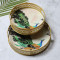 Green Peacock Tray Set of 2
