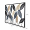 Rectangular Etching Black, Gold & Green Leaves Wall Décor