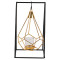 Hut Shape Diamond Pendulam Tealight Holder with Glass