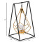Gold & Black Triangle Diamond Pendulam Tealight Holder with Glass