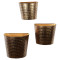Gold & Black Hammered Wall Planter Set of 3 by Amaya Decors