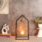 Hut Shape Diamond Pendulam Tealight Holder with Glass