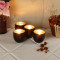 Big Black Glass Votive Set of 4
