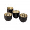 Big Black Glass Votive Set of 4